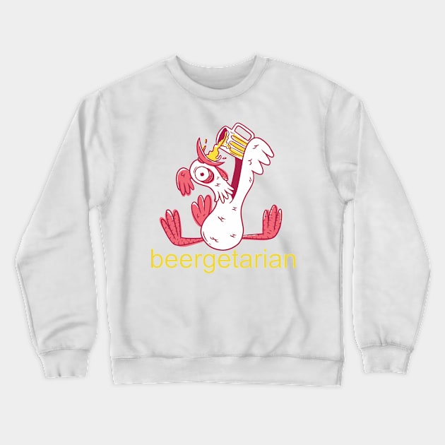 Funny Beer Beergetarian print Crewneck Sweatshirt by KnMproducts